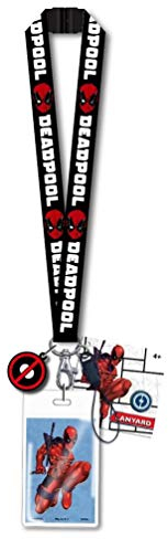 Deadpool-Schlüsselband, weich, mit Kartenhalter