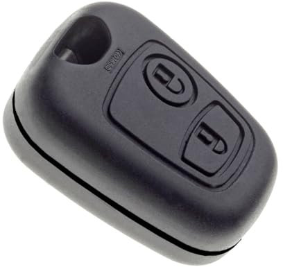 Jongo® – Coque de Clé 2 Boutons Compatible Peugeot 107, 307, Citroën C1, C2, C3, Berlingo – Boîtier de Remplacement sans Lame – Clé Voiture – sans Électronique – Réparation Facile
