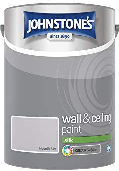 Johnstone's - Wall and Ceiling Paint Silk - Interior Paint - High Sheen Paint - Suitable for Interior Walls and Ceilings - Moonlit Sky - 5 L