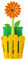 VIGAR Flower Power Set Fregador con dosificador de jabón y cepillo lavaplatos, Amarillo, 11 x 6.5 x 25 cm