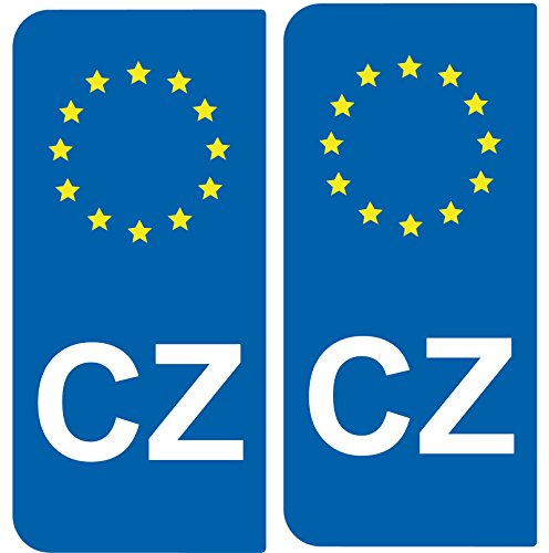SAFIRMES Aufkleber 2-Nummernschild Auto CZ Republik tcheque- ID europäischen