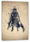 Caro-Art Bloodborne Typographie 90x60cm Digital Art Game Beige Schwarz Leinwandbild auf Keilrahmen Wandbilder