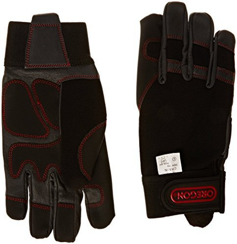 OREGON 295395 4 Way Stretch Leather Chainsaw Protective Glove ( Medium (9)) by OREGON