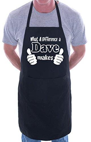 Print4U Dave BBQ Kochschürze, Schwarz , Einheitsgröße