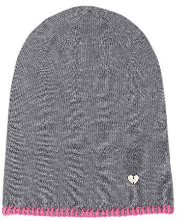 Zwillingsherz Slouch-Beanie-Mütze mit Kaschmir - Hochwertige Strickmütze für Damen - Herz - Häkel-Rand - One Size - warm und weich im Sommer Herbst und Winter