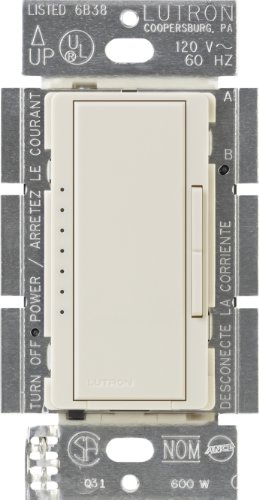 Lutron Maestro Electronic Low Voltage Digital Fade Dimmer Switch, Multi-Location, 600-Watt, MAELV-600-LA, Light Almond