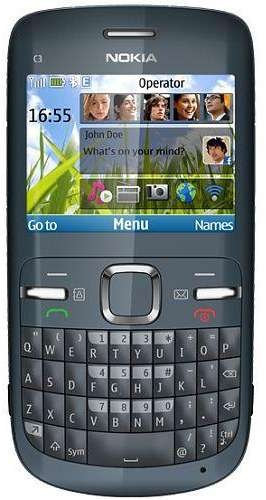 Nokia C3-00 Telefono Cellulare, Quad Band, Display da 2.4, Fotocamera da 2 MP, Grigio