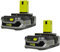 Ryobi P109 18V Lithium Ion Compact Batteries Two Pack of P107 (Retail Pack)