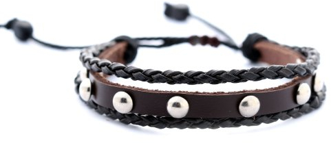 Morella Damen geflochtenes Armband mit Nieten