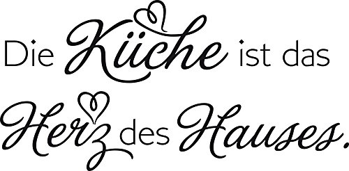 GRAZDesign Wandtattoo Küche ist das Herz des Hauses | Küchenaufkleber selbstklebend Sprüche - 81x40cm / 070 schwarz