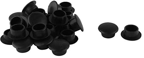 Sourcingmap® 24 tapas de plástico de 10 mm de diámetro, color negro