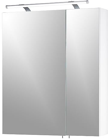 Schildmeyer 125095 Spiegelschrank, 60 x 75 x 16 cm, weiß Glanz