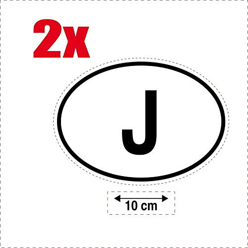 2 x selbstklebend Sticker Flagge Oval Code Länder Auto Moto j-japan