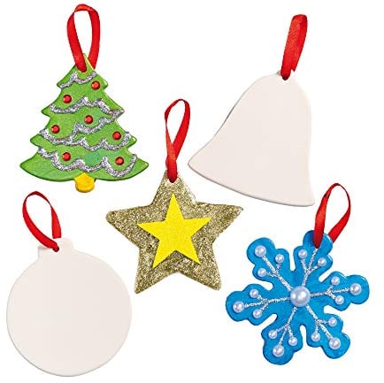 Baker Ross EF925 Festliche Keramik-Dekorationen, für Weihnachten,Sortiert