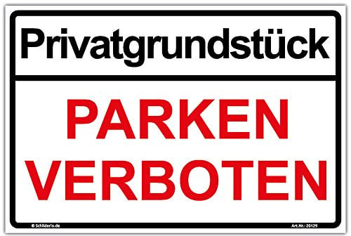 Schild Privatgrundstück - PARKEN VERBOTEN Hinweisschild 600x400 mm stabile Aluminiumverbundplatte 3mm stark