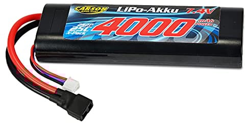 Carson 500608145-7,4V/4000mAh 25C LiPO Acc. Ra. T-Pl. HC R-RC, Ersatzbatterie, Akku für ferngesteuerte Autos, RC-Akku, RC-Zubehör