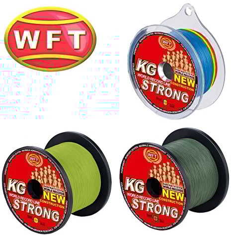 WFT KG Strong 600m 0,18mm 22kg, geflochtene Schnur, Meeresschnur, Angelschnur, Geflechtschnur, Farbe:Gelb
