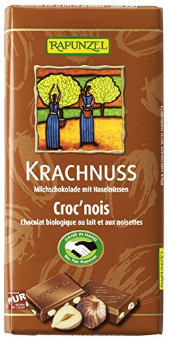 Rapunzel Bio Krachnuss Vollmilch Schokolade (Haselnuss), 12er Pack (12 x 100 g) - BIO
