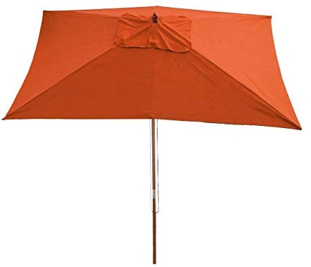 Mendler Parasol de jardin Floride - 2 x 3 m - Polyester/bois - 6 kg - Terracotta