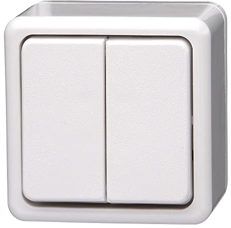 Kopp 513502002 Serienschalter Aufputzprogramm-Standard, 10 A, 250 V, Arktis-weiß