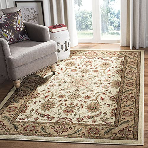 SAFAVIEH Lyndhurst Collection Area Rug - 8' x 11', Ivory & Tan, Traditional Oriental Design, Non-Shedding & Easy Care, Ideal for High Traffic Areas in Living Room, Bedroom (LNH211A)