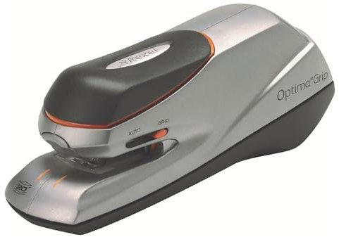 Rexel Optima Grip - Grapadora eléctrica, color plateado