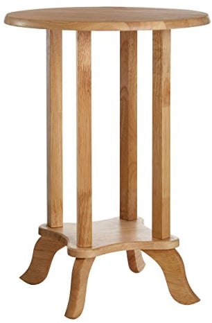 Premier Housewares Small Side Table for Living Room | Wooden Round Bedside Table for Storage | Corner End Table for Bedroom, Sofa, Nightstand | Telephone Table for Home, Office