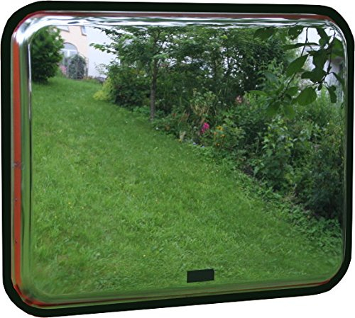 Ausfahrtspiegel - Verkehrsspiegel - Metallspiegel rechteckig Edelstahlspiegel 800 x 600 mm - ideal für Ein- und Ausfahrten - 02.0211
