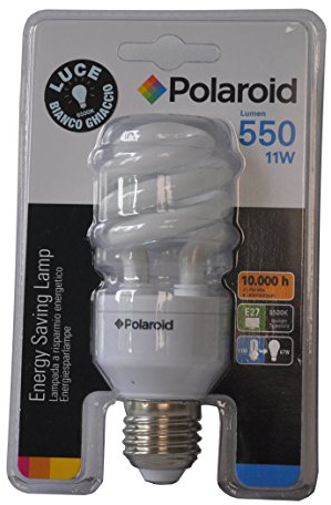 - Polaroid Spirale gedreht niedrigen Energieverbrauch Energiesparlampe ESL 11 W E27 große Fassung 6500 K Licht Weiß Eis 10000 Stunden