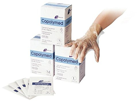 Meditrade 8091S Copolyme Sterile Untersuchungshandschuh paarweise Verpackt, Steril, Puderfrei, Größe Small (100-er pack)