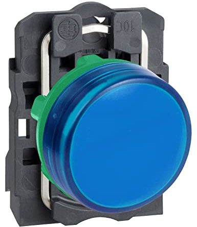 Schneider Electric Pilot light, Harmony XB5, grey plastic, blue, 22mm, universal LED, plain lens, 230...240V AC
