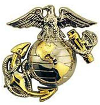 US Marine Corps Emblem, E2, linke Kappe, Gold, Silber, USMC Revers Hut Pin