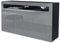 Vladon Buffet Valencia, Commode avec 3 Portes et 1 Compartiment Ouvert, Noir Mat/Gris Haute Brillance/Gris Haute Brillance (155 x 92 x 40 cm)