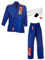 Ju-Sports BJJ Anzug Kids Blau 110 I Leichter, schlanker Brazilian Jujutsu Anzug speziell für Kinder I BJJ Gi im bunten Design I Inkl. weißem Gurt I 100% Baumwolle