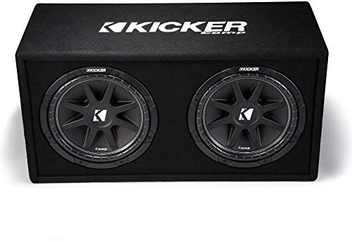 Kicker 43DC122 Dual Comp - Caja de subwoofer ventilada de 12 pulgadas, 2 ohmios, cumple con RoHS