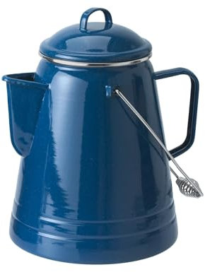 GSI Outdoors 15166 Pioneer Enamel Camping Coffee Pot - 36 Cups, Blue