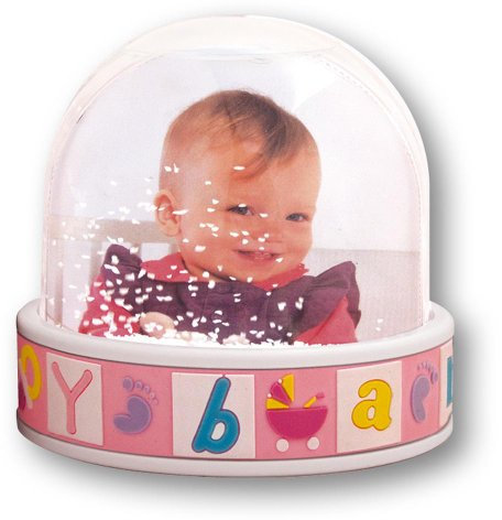 ZEP Fotokugel, Schneekugel, Bilderkugel Baby, pink, für Bild mit 6,5 x 6,2 cm
