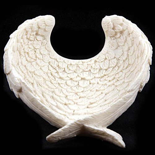 GeoFossils Puckator ANG100 Angel Wing Bowl, Resin, White, 11 x 11 x 6 cm