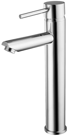Nuie FJ319 ǀ Modern Kitchen Single Lever Handle Sink Mixer with Straight Spout, 52 x 300 x 156mm, Chrome
