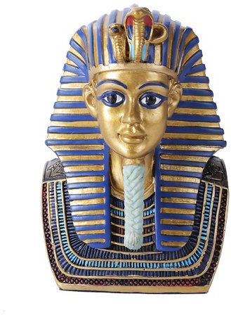 Goldfarbene Büste von Pharaoh Tutanchamun, 12,7 cm