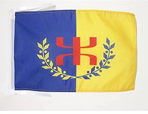 AZ FLAG - Drapeau Kabylie Auto-proclamé GPK - 45x30 cm - Pavillon Kabyle - Berbère Amazigh 100% Polyester avec Deux Cordelettes - 20g