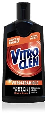 Vitroclen Crème Nettoyant Plaques Vitrocéramique Dégraissant/Désincruste sans Rayer/Ultra Brillance, 200 ml