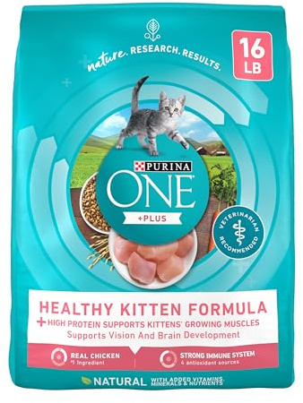 Purina ONE High Protein, Natural Dry Kitten Food, +Plus Healthy Kitten Formula - 16 lb. Bag