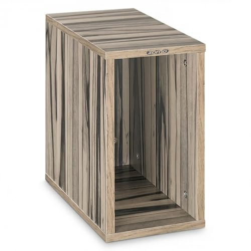 Zomo Schallplattenregal VS-Box 50, Vinyl LP Regal für 50-60 12-Zoll-LPs, MDF-Holz mit wasserabweisendem Zebrano-Dekor, offen und stapelbar, 190 x 335 x 370 mm