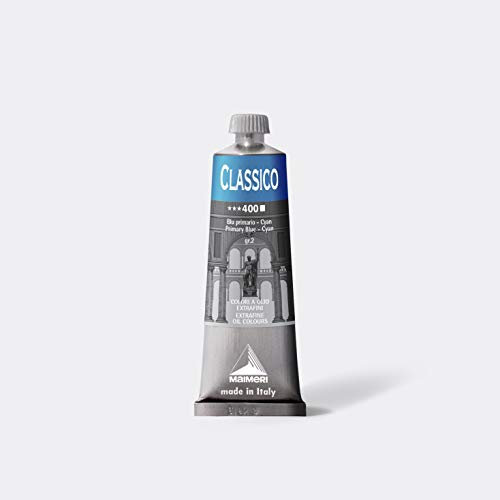 MAIMERI CLASSICO 60 ml, Extra feine Künstlerölfarbe, Farbton Primärblau - Cyan