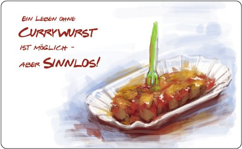 Frühstücksbrettchen Ein Leben ohne Currywurst ist möglich, aber sinnlos - als Geschenk für Currywurstliebhaber, Berlin- und Ruhrgebiet-Fans oder als Souvenir - die stadtmeister