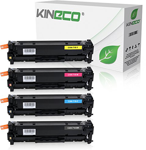 4 Toner kompatibel mit Canon CRG 718 für Canon i-SENSYS LBP-7200, LBP-7600, LBP-7680, MF-8300, MF-8330, MF-8500 Series (Nicht für I-Sensys MF-724cdw) - Schwarz 3.500 Seiten, Color je 2.900 Seiten