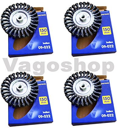 12 x Scheibe Cepillo Cepillo redondo trenzado 150 mm Alambre Cepillo M14