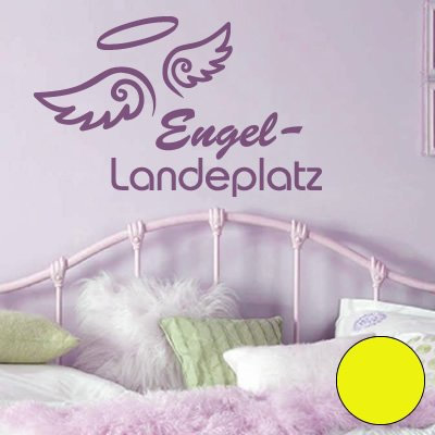 A391 Wandtattoo Engel Landeplatz 164cm x 102cm schwefel (in 40 Farben und 3 Größen)