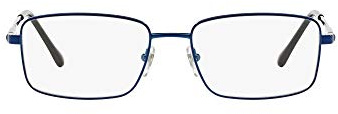 Sferoflex Mens SF2271 Rectangular Prescription Eyewear Frames, Dark Blue/Demo Lens, 55 mm
